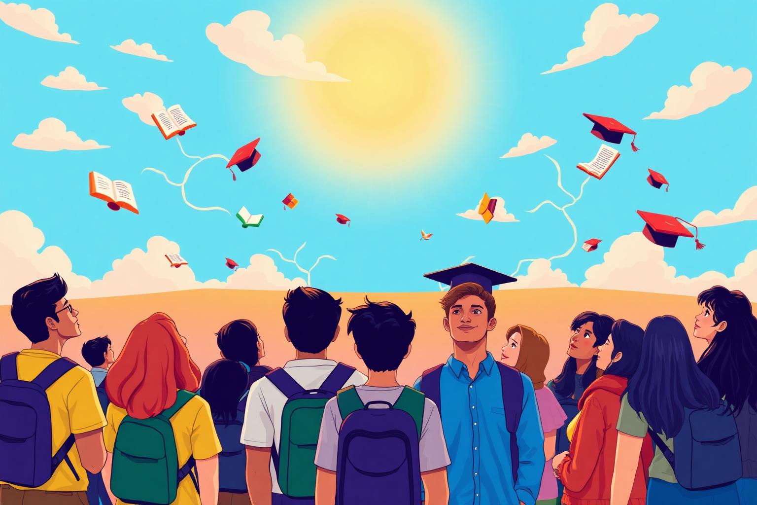 Indian high school students looking ahead at future career pathways